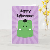 Grappig Gezicht Frankenstein Kaart (Gele Bloem)