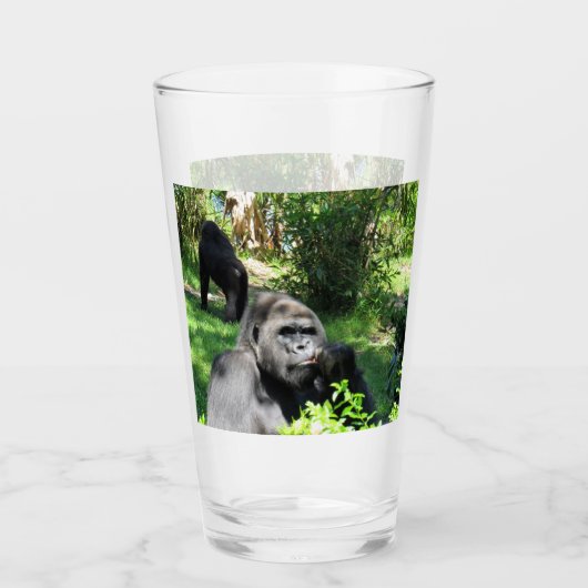 Grappig Gezicht Gorilla Tumbler / Shaker Glas (Voorkant)