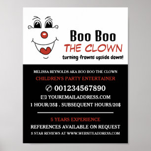 Grappig Gezicht, Kinderentertainer, Clown Reclame Poster