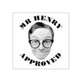 Grappig gezicht leraar goedgekeurd 	rubberstempel (Afrduk)