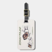 Grappig gezicht | Man Walking a Dog Foto Grappig S Bagagelabel (Voorkant verticaal)