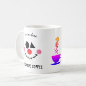 Grappig gezicht. Meer koffie nodig. Kus me hier Koffiemok (Voorkant links)