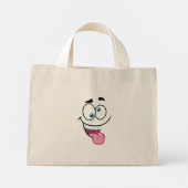 grappig gezicht mini tote bag (Achterkant)