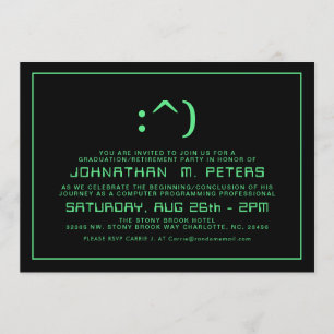 Grappig Gezicht Minimal Programmer Afstuderen Uitn Kaart