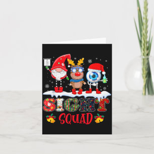 Grappig Gezicht Squad Gnome Rendier Kerstman Kerst Kaart