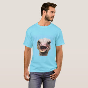 Grappig Gezicht Struisvogel Vogel Glimlachend Dier T-shirt