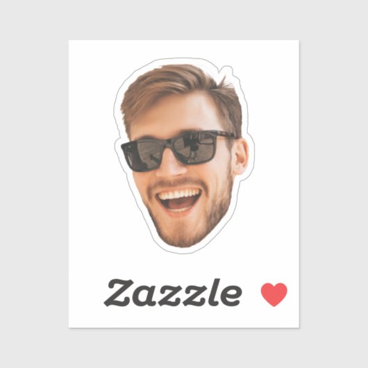 Grappig gezicht uitgesneden aangepaste foto sticker (Vel)