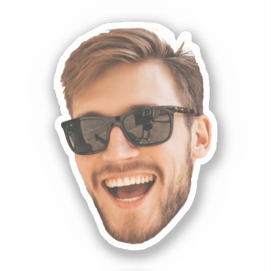 Grappig gezicht uitgesneden aangepaste foto sticker (Voorkant)