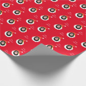 Grappig gezicht Vrolijk kerstfeest in het Spaans F Cadeaupapier (Hoek)