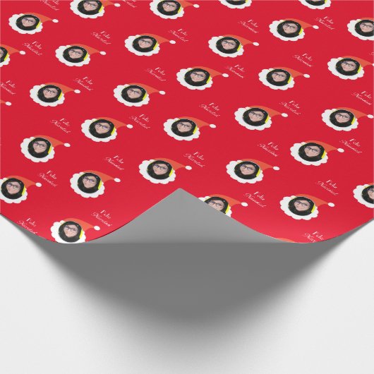 Grappig gezicht Vrolijk kerstfeest in het Spaans F Cadeaupapier (Hoek)