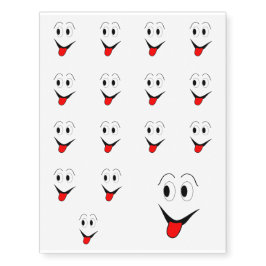 Grappig gezicht - zwarte en rood