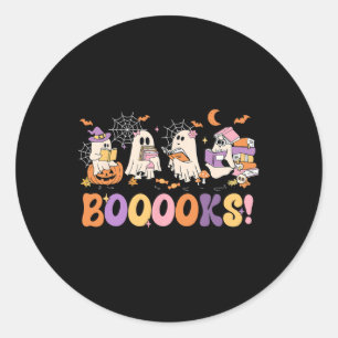 Grappig Ghost Book Het lezen van Halloween Boeken Ronde Sticker