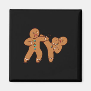 Grappig Gingerbread Man Karate Cookie Grappig Kers Magneet