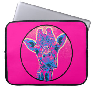 Grappig Giraffe die zijn tong uitkraakt Laptop Sleeve