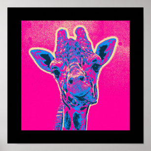 Grappig Giraffe die zijn tong uitkraakt Poster