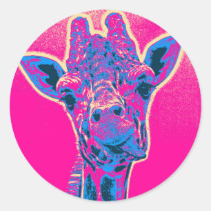 Grappig Giraffe die zijn tong uitkraakt Ronde Sticker
