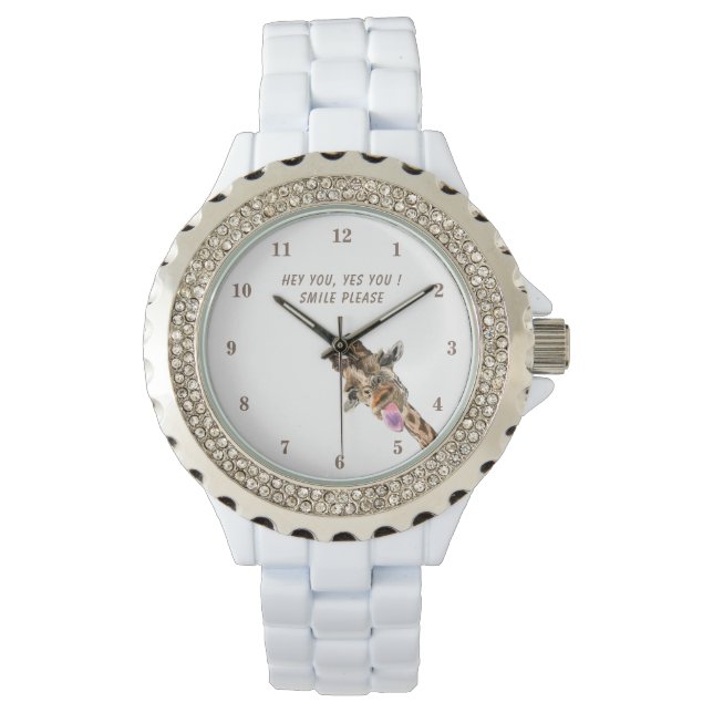 Grappig Giraffe horloge (Voorkant)