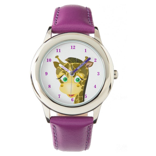 Grappig Giraffe horloge (Voorkant)