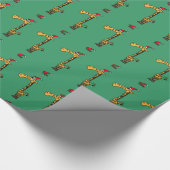 Grappig Giraffe kerstpapier Cadeaupapier (Hoek)