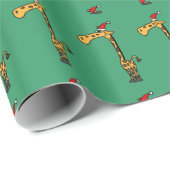 Grappig Giraffe kerstpapier Cadeaupapier (Rol Hoek)