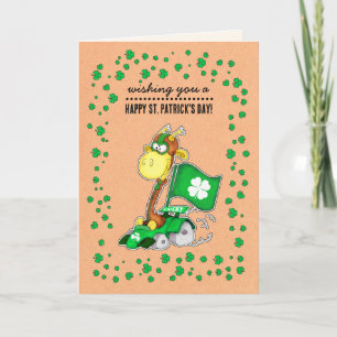 Grappig Giraffe Kraft Paper St. Patrick's Day Cust Kaart