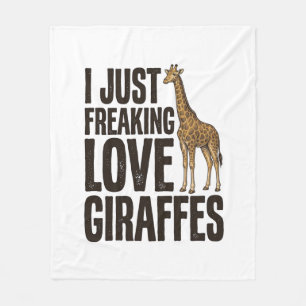 Grappig Giraffe-liefhebber Vintage Gravure Shirt O Fleece Deken