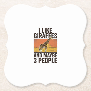 Grappig Giraffe-liefhebber Vintage Gravure Shirt O Kartonnen Onderzetters