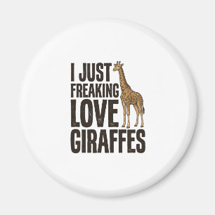 Grappig Giraffe-liefhebber Vintage Gravure Shirt O Magneet