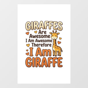 Grappig Giraffe-liefhebber Vintage Gravure Shirt O Raamsticker
