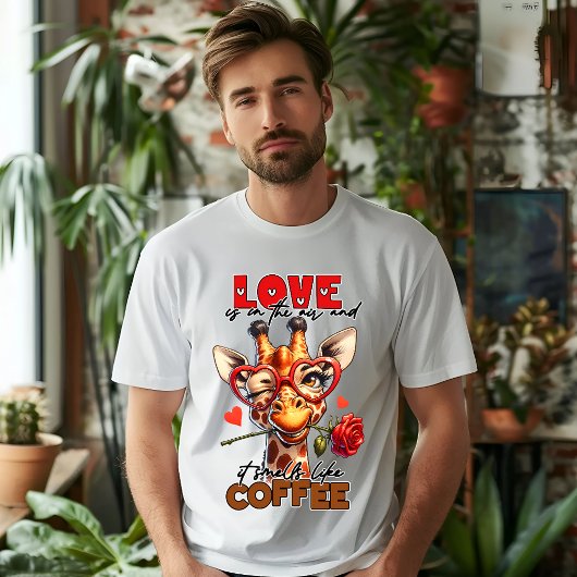 Grappig Giraffe Love & Coffee T-shirt