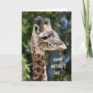Grappig Giraffe Moederdag, van de schattige. #2 Kaart