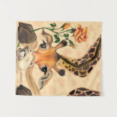 Grappig Giraffe Tapestry Wandkleed (Voorkant (horizontaal))