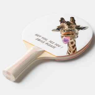 Grappig Giraffe Tongue out and Playful Wink - Smil Tafeltennisbatje