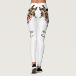 Grappig Giraffe Tongue Out Playful Wink - voeg Tek Leggings