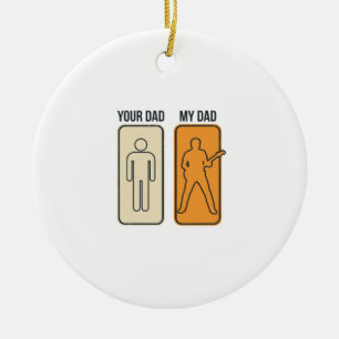 Grappig Gitaar Vader Vintage Gravure Shirt Ontwerp Keramisch Ornament