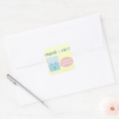 Grappig glas half leeg half vol vierkante sticker (Envelop)