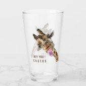 Grappig Glas Speelse Giraffe Proost - Aangepaste T (Achterkant)