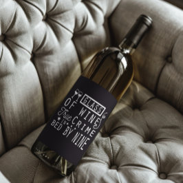 Grappig glas wijn True Crime Bed van NIne Etiket