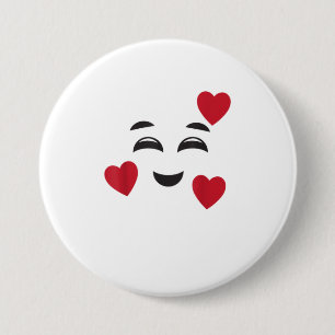 Grappig glimlachen van Emojis Hearts Halloween Lov Ronde Button 7,6 Cm