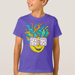 Grappig Glimlachend Karakter Met Roze Brillen Kleu T-shirt