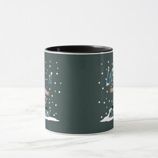 grappig glimlachend sneeuwman mok (Midden)