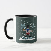 grappig glimlachend sneeuwman mok (Links)