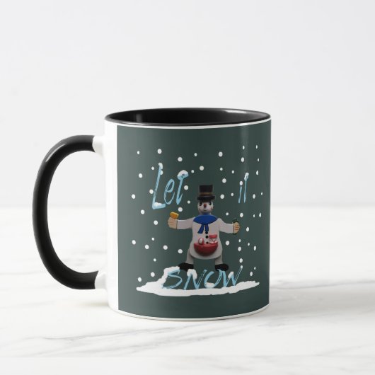 grappig glimlachend sneeuwman mok (Links)