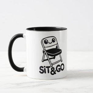Grappig Glimlachende Vouwstoel Zit & Go Mok
