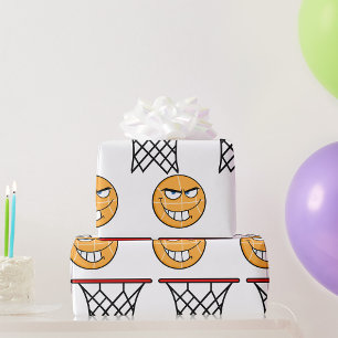 Grappig Glimmend Basketbal Gezicht Dunking Cadeaupapier
