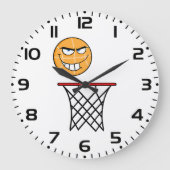 Grappig Glimmend Basketbal Gezicht Dunking Grote Klok (Voorkant)