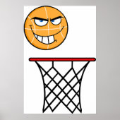 Grappig Glimmend Basketbal Gezicht Dunking Poster (Voorkant)