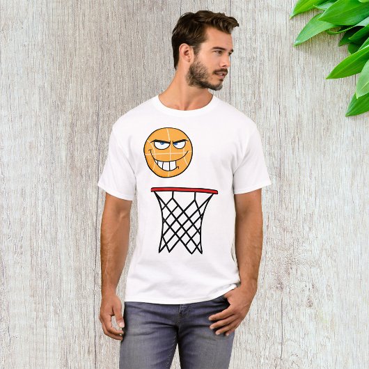Grappig Glimmend Basketbal Gezicht Dunking T-shirt