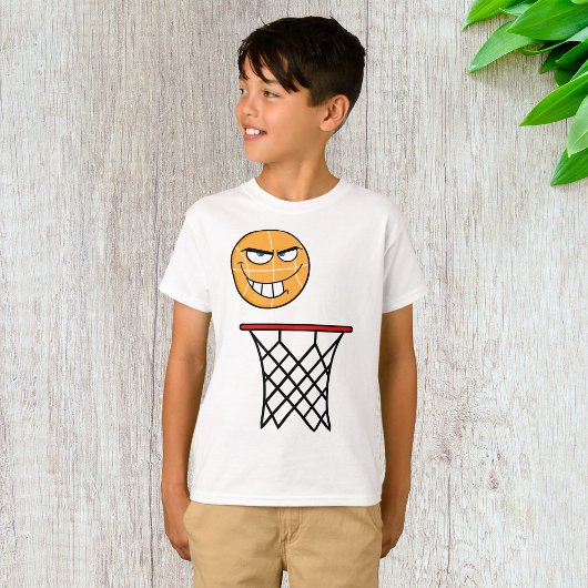 Grappig Glimmend Basketbal Gezicht Dunking T-shirt