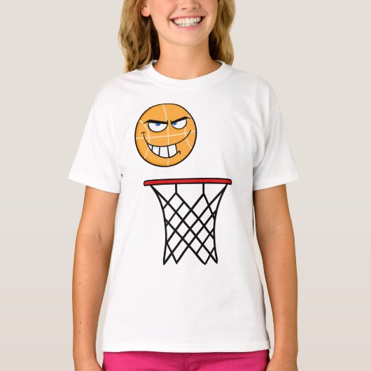 Grappig Glimmend Basketbal Gezicht Dunking T-shirt (Voorkant)